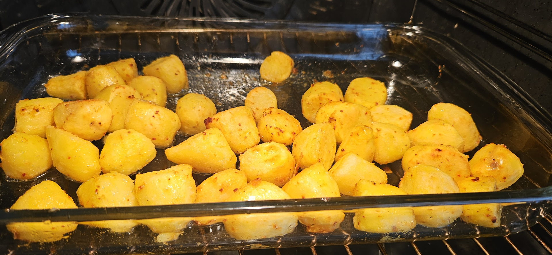 Fry the potatoes with plenty of space in duck fat so they crisp instead of steaming.